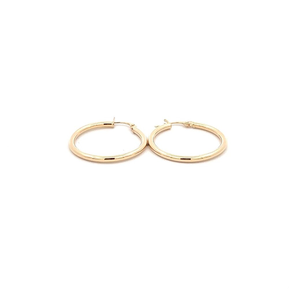 18K Gold Earrings Hoops Loops - Picture 7 of 10